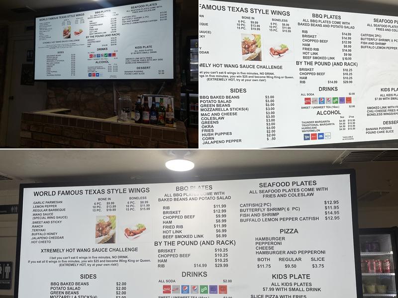 Wangs and Thangs Menu