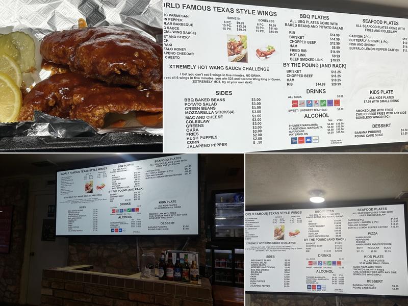 Wangs and Thangs Menu