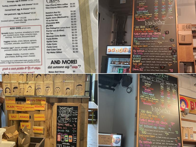 Bullfrog Bagels Menu