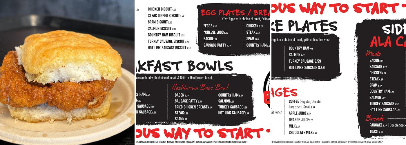 Son of a Biscuits Menu