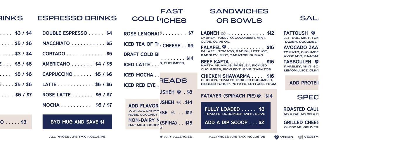 Catboat Coffee Co. Menu