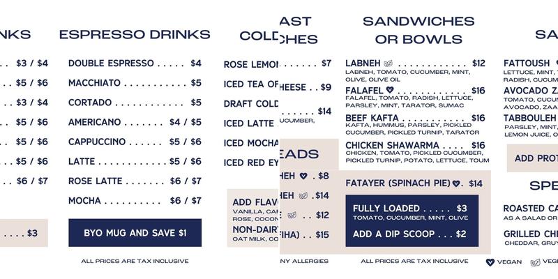 Catboat Coffee Co. Menu