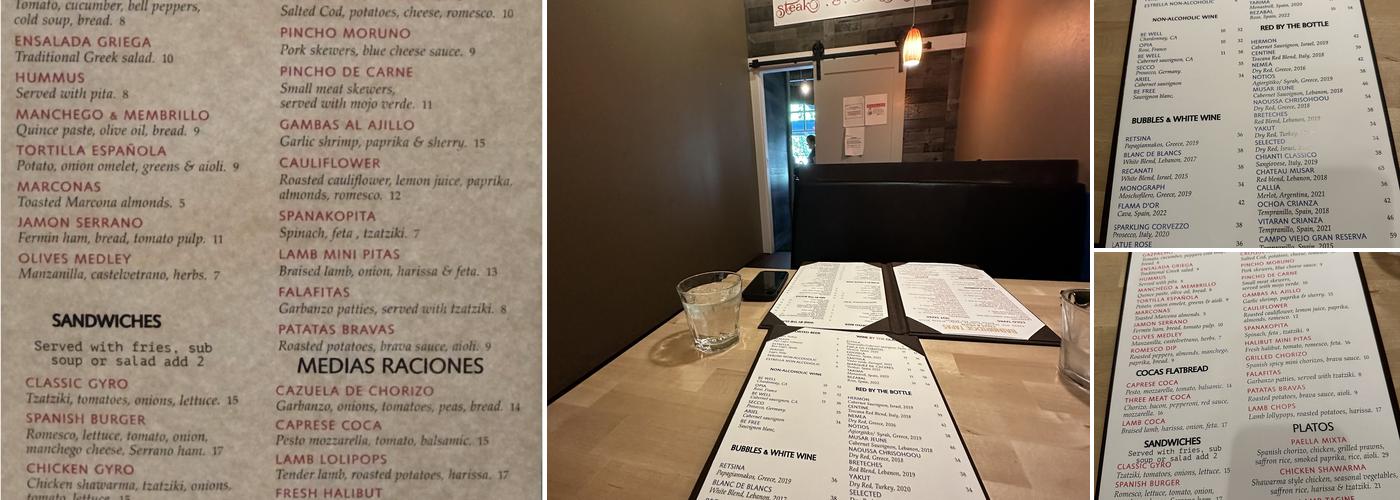 Bainbridge Tapas Menu