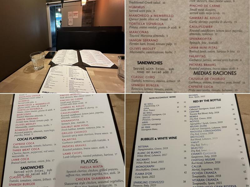 Bainbridge Tapas Menu