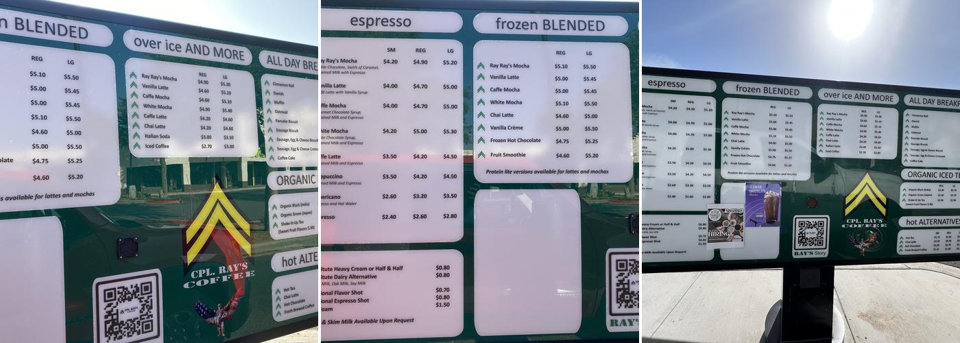 CPL. Ray’s Coffee Menu