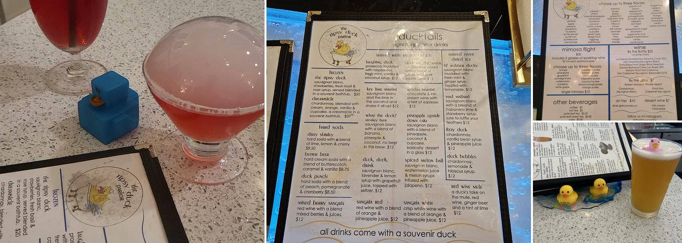 The Tipsy Duck Parlor Menu