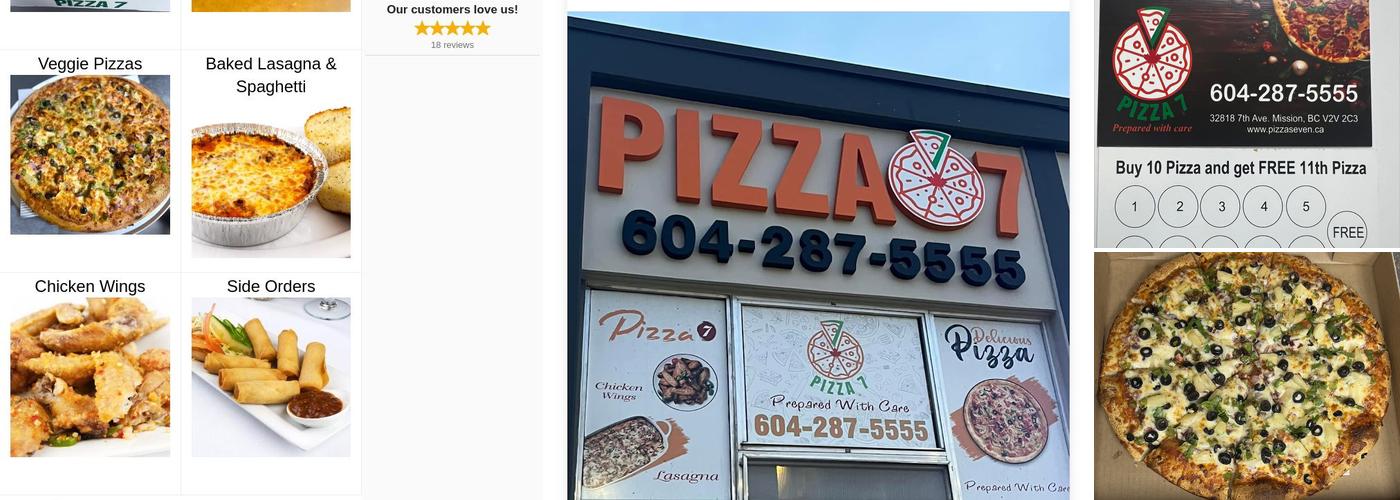 Pizza 7 Menu