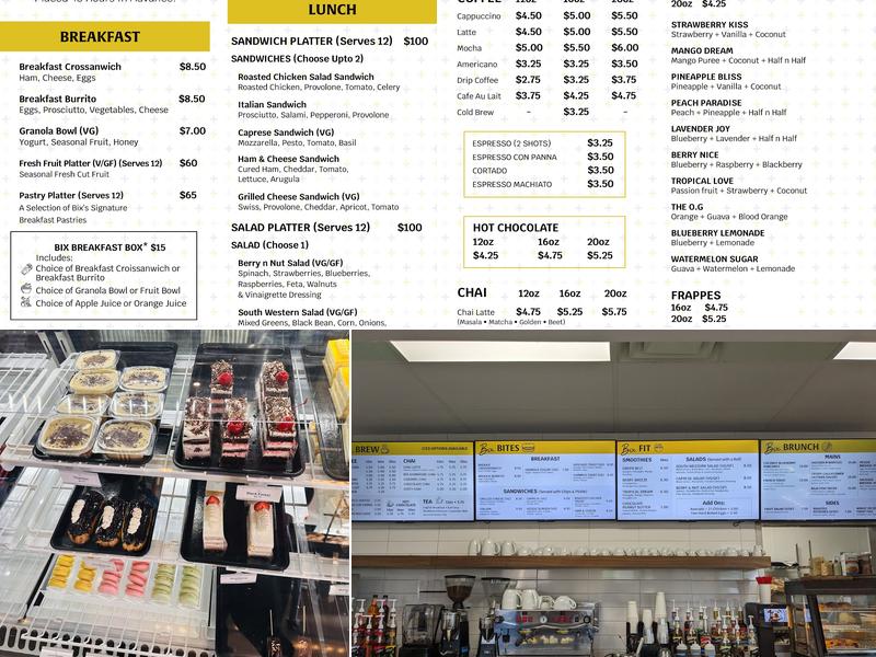 Bix Catering Menu
