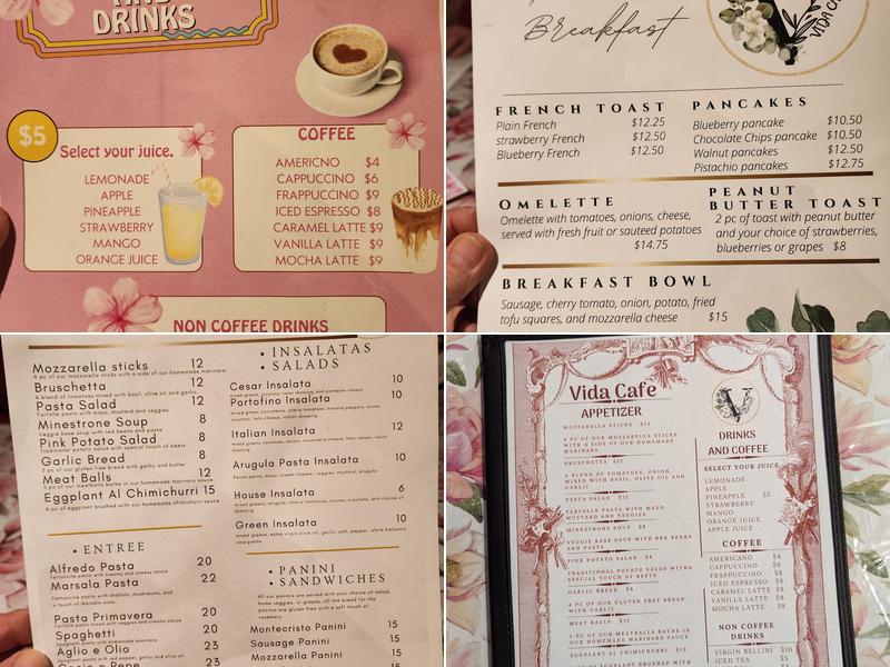Vida Cafe Menu