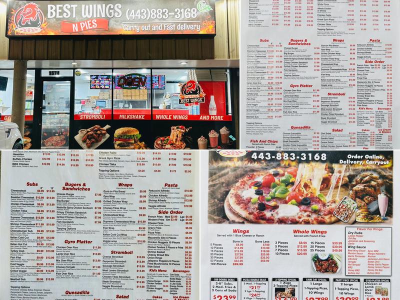 Best Wings N Pies Menu