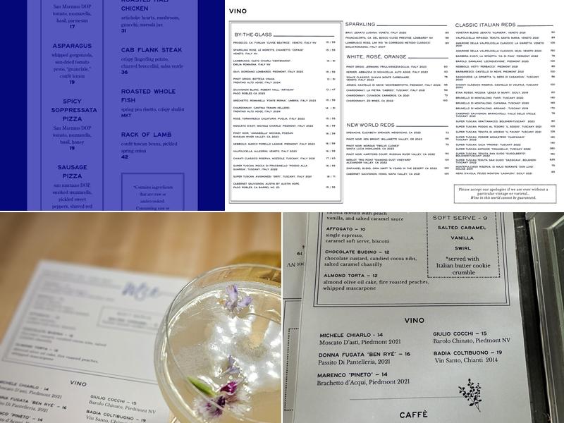 Indaco Menu