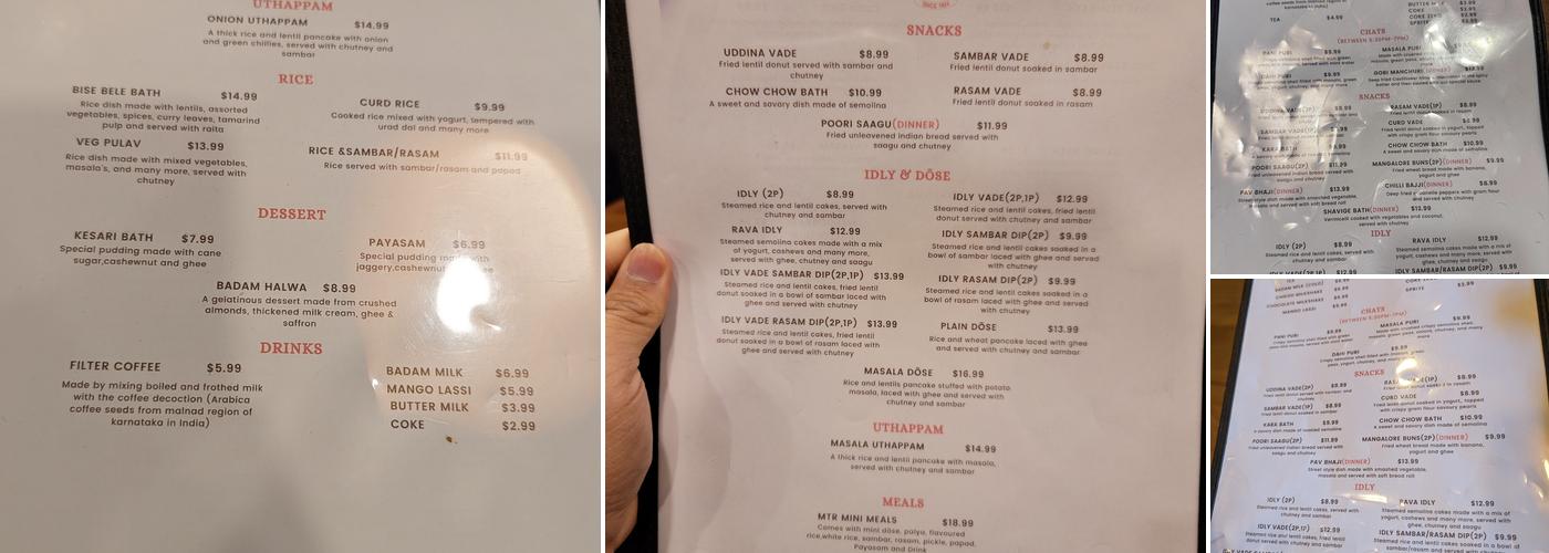 MTR Mavalli Tiffin Rooms, Bellevue Menu, Reviews (354), Photos (21