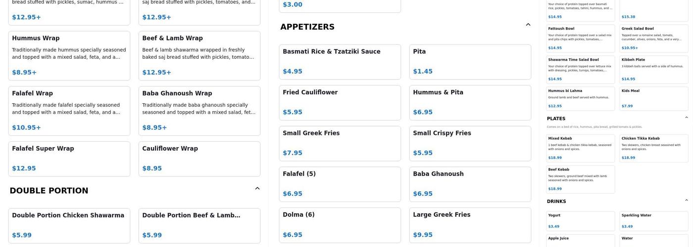 Shawarma Time Menu