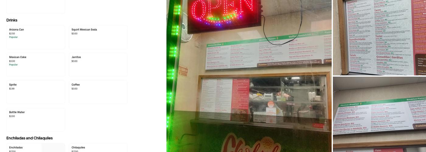 Cholula Mexican Grill Inc Menu