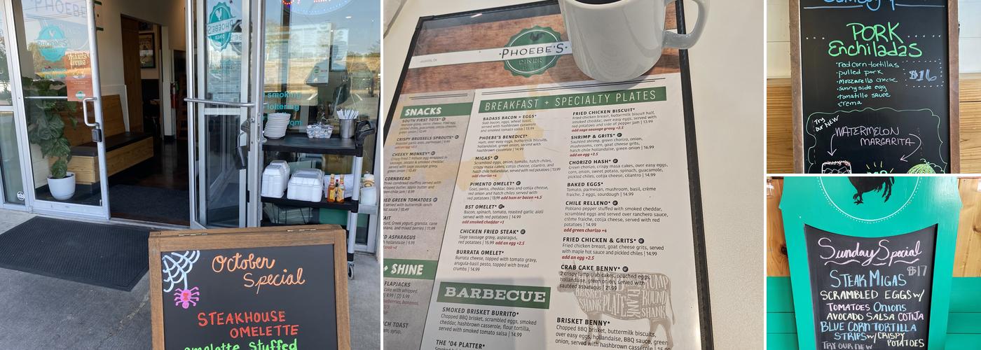 Phoebe's Diner Menu