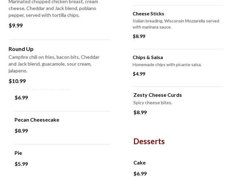 Stomp's Burger Joint Menu