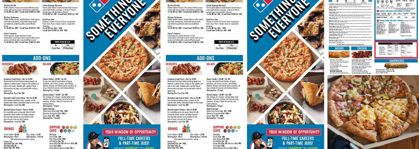 Domino's Pizza Menu