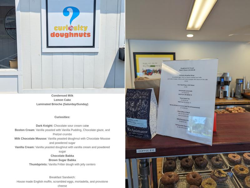Curiosity Doughnuts Menu