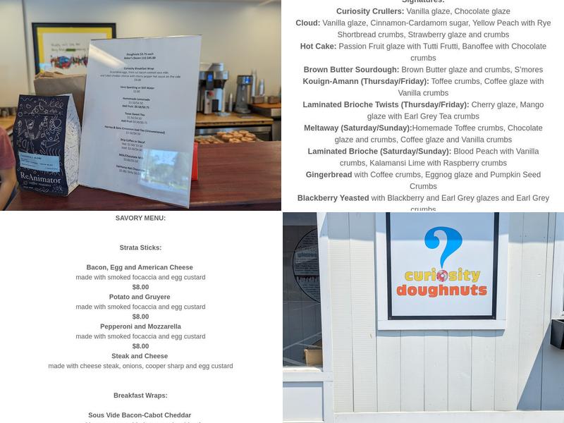 Curiosity Doughnuts Menu
