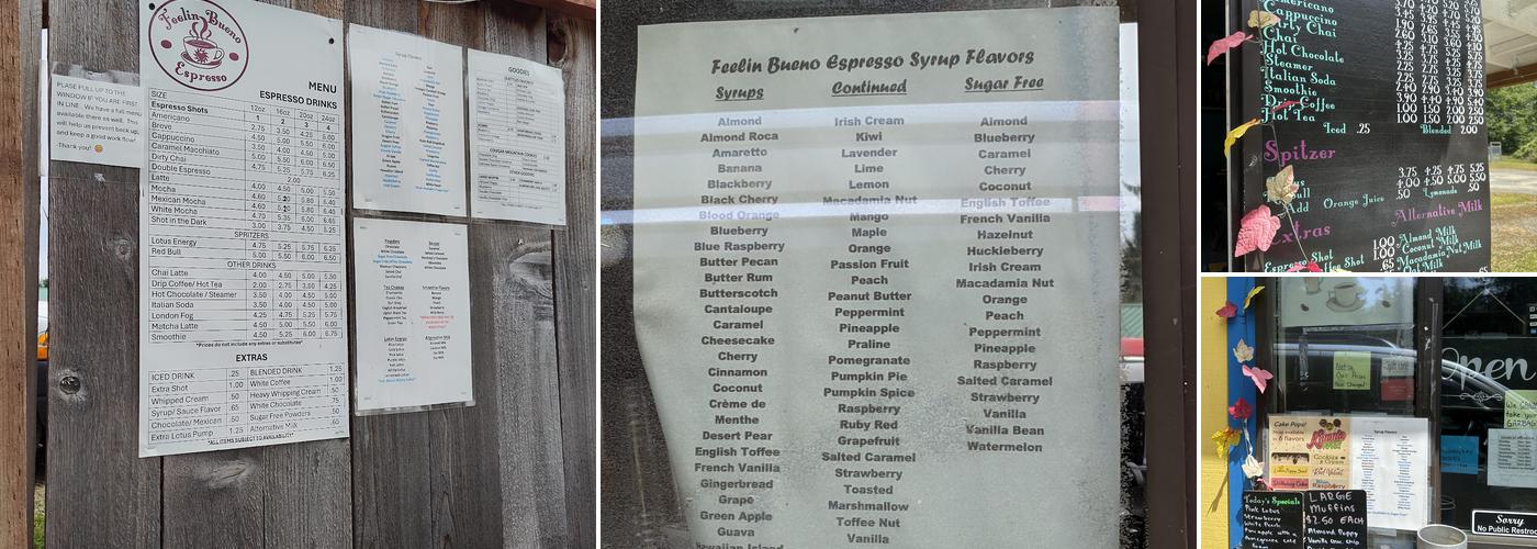 Feelin Bueno Espresso Menu