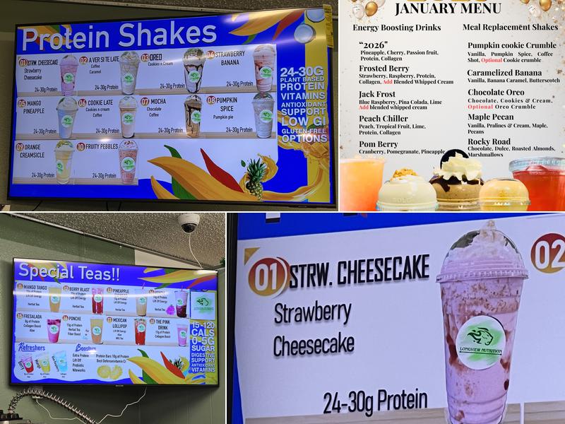 Longview Nutrition Menu