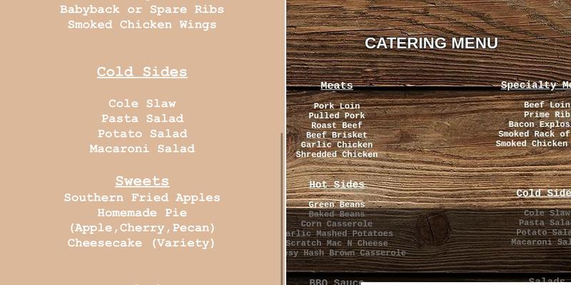 Fat Racks Smoking Co. Menu