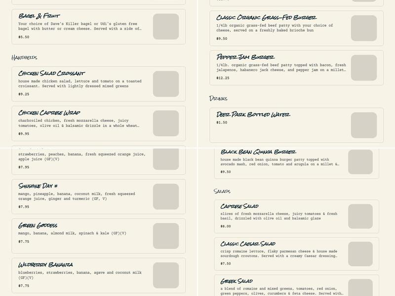 Fresh Frenchy's Menu