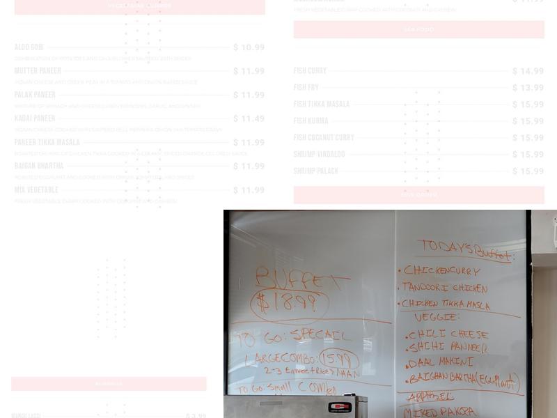 Punjab Palace Buffet & Catering Menu