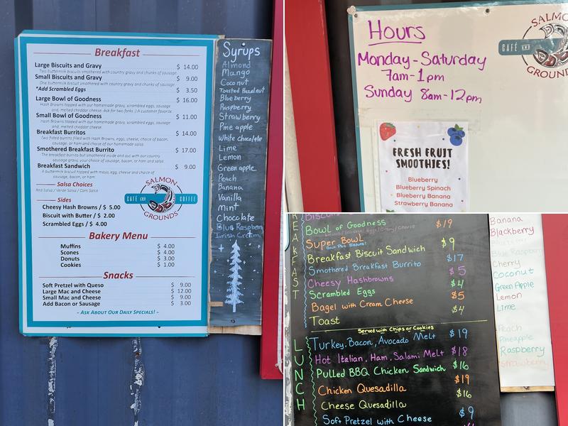 Salmon Grounds Cafe and Coffee Menu