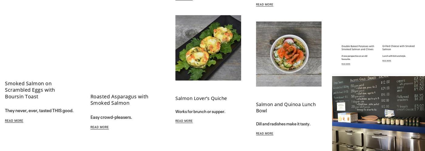 Kristapsons' Smoked Salmon Menu