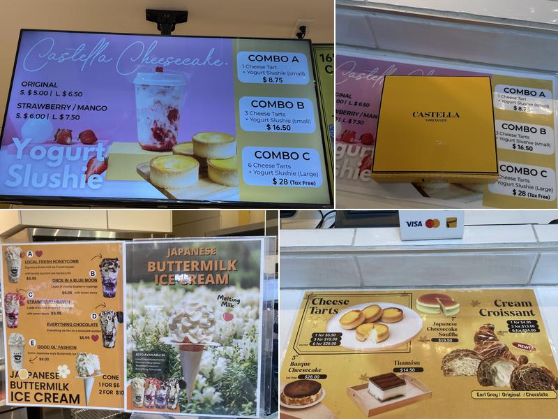 Castella cheesecake Chinook Centre Menu