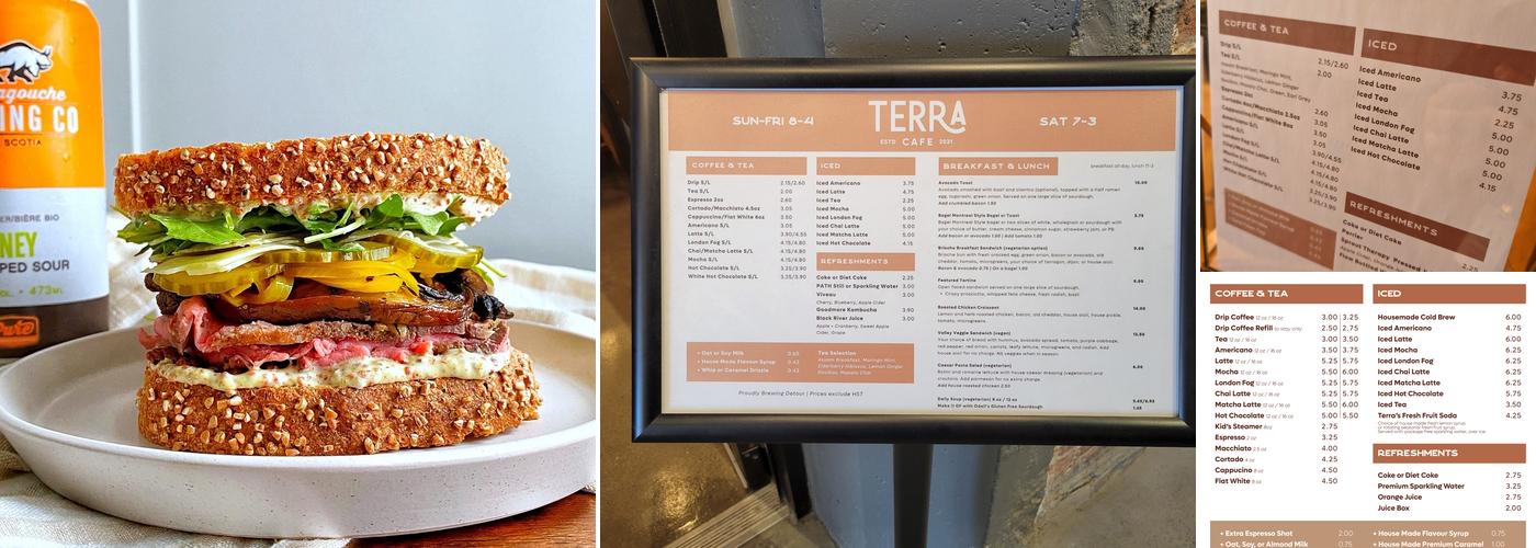 Terra Cafe Menu