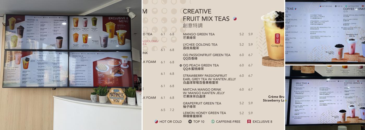 Gong Cha Menu