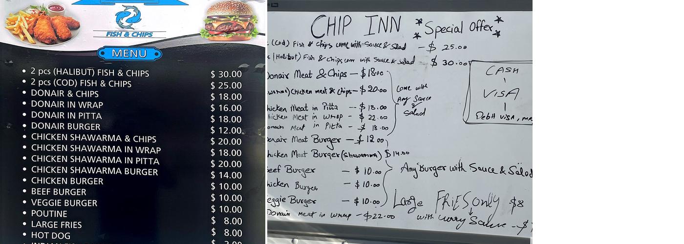 Chip Inn Menu