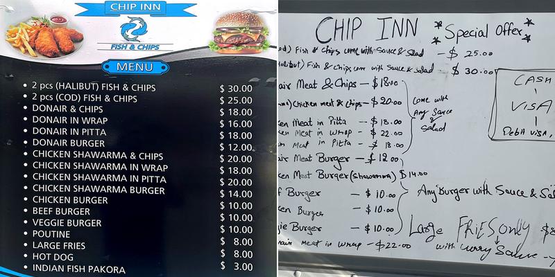 Chip Inn Menu