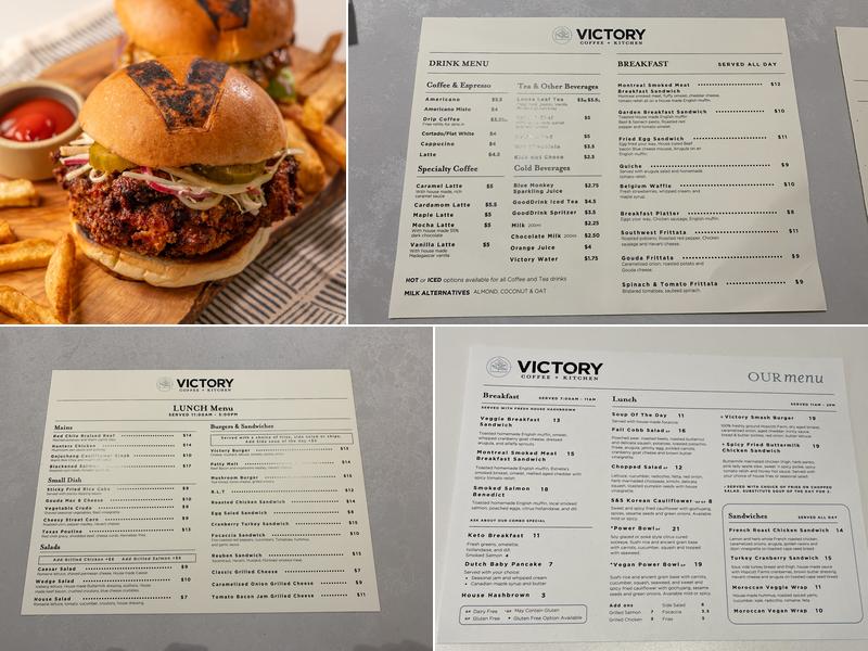 Victory Coffee + Kitchen Menu