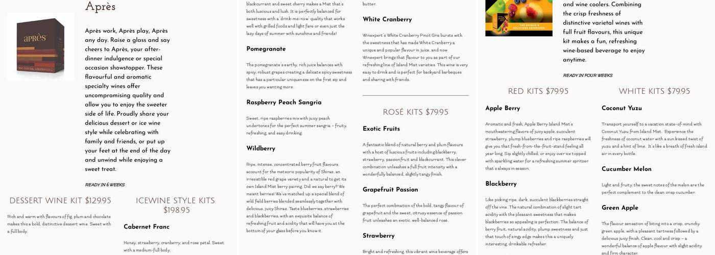 Great Fermentations Winemaking Menu