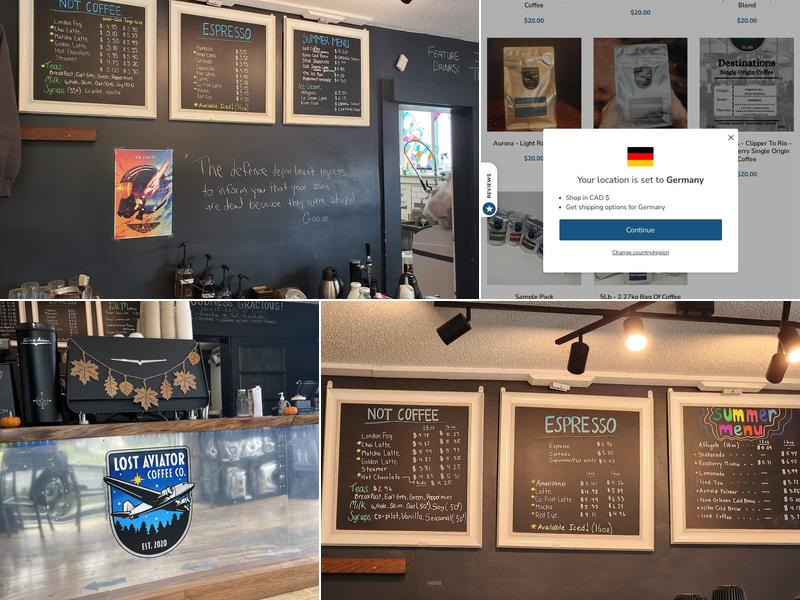 Lost Aviator Coffee Company Menu