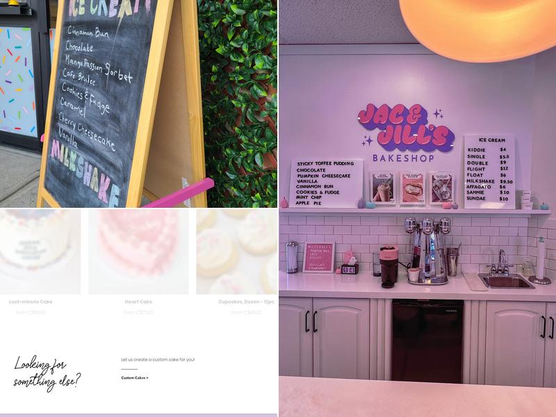 Jac and Jill's Bakeshop Menu