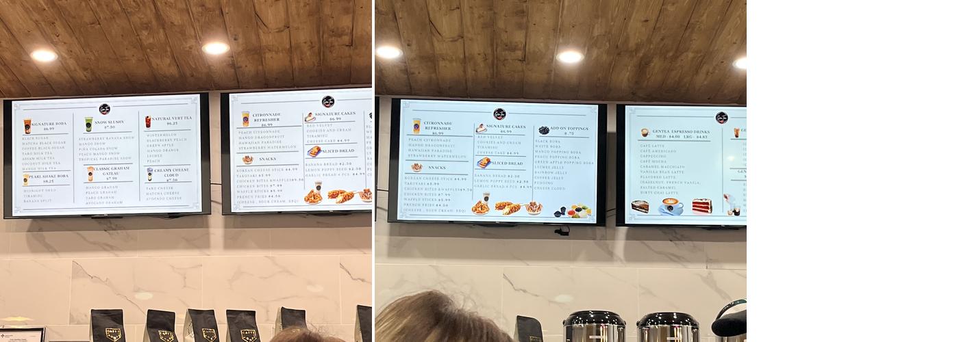 Gentea Bubble tea.Cafe Menu