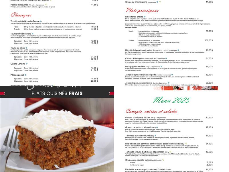 Jean Bouffe Menu