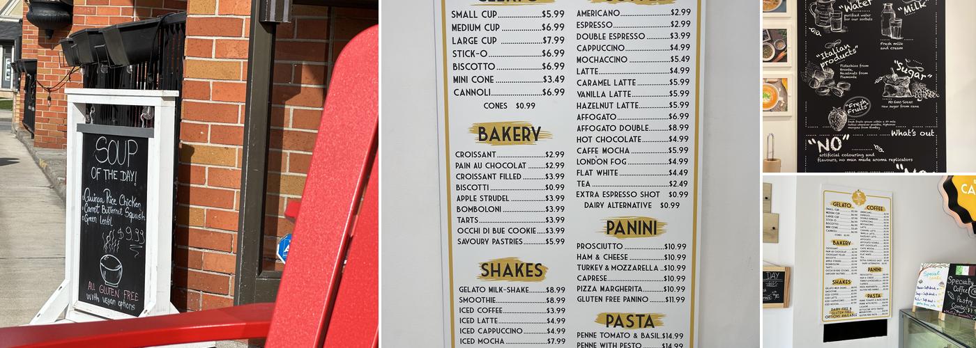 Il Gelato di Carlotta Oakville Menu