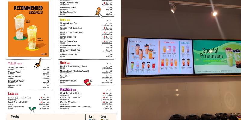 CoCo Fresh Tea & Juice Menu