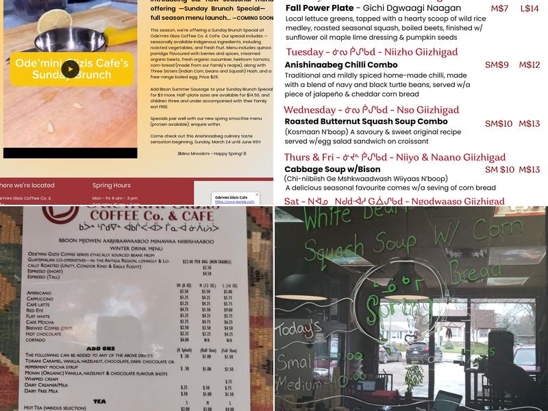 Ode’mini Giizis Coffee Co. & Cafe Menu