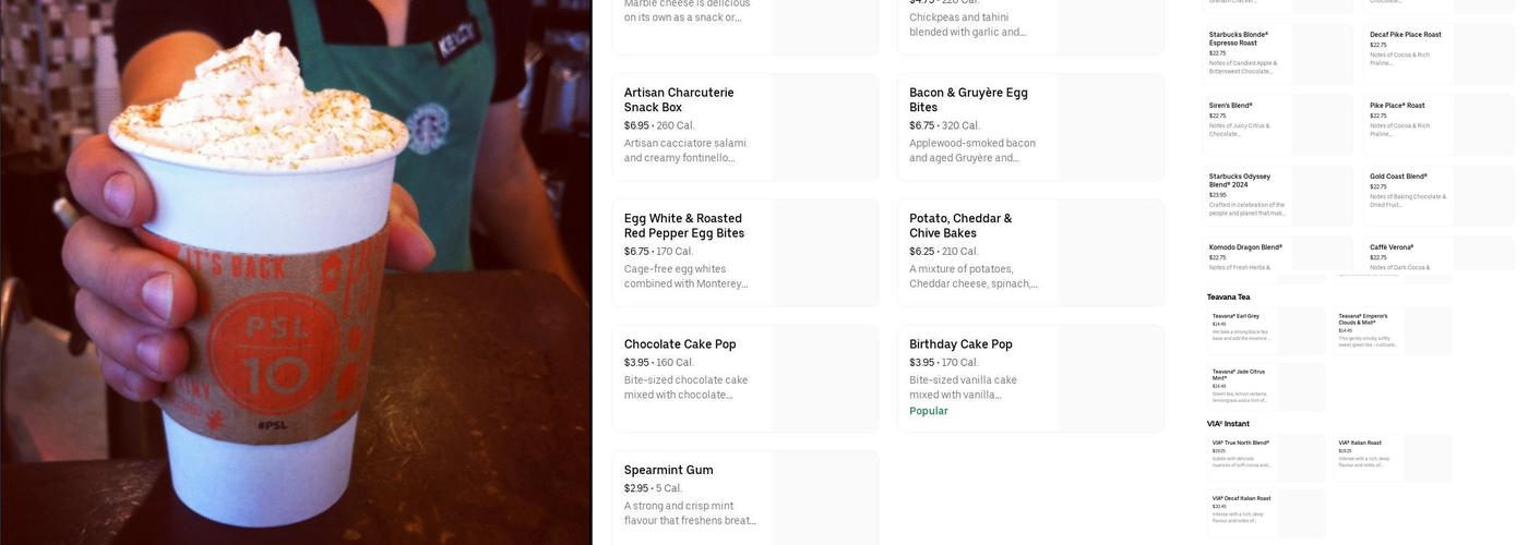 Starbucks Menu