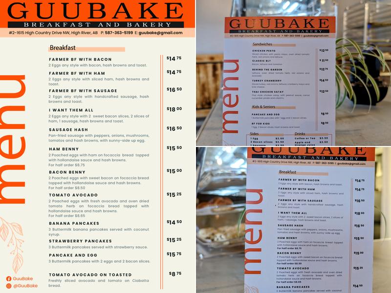 GuuBake Cafe Menu