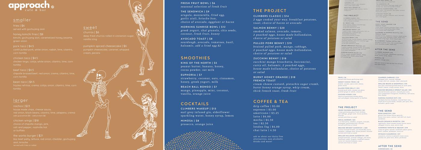 Approach Café and Bar Menu