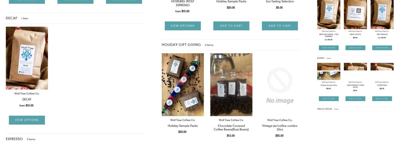 Wolf Tree Coffee Menu