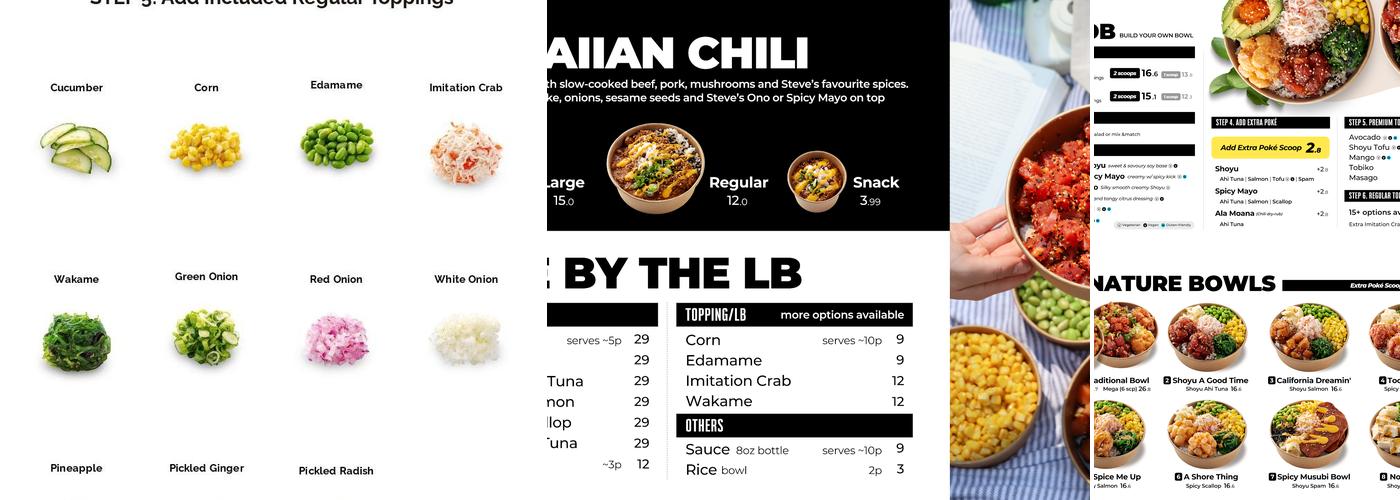 Steve's Poké Bar Menu