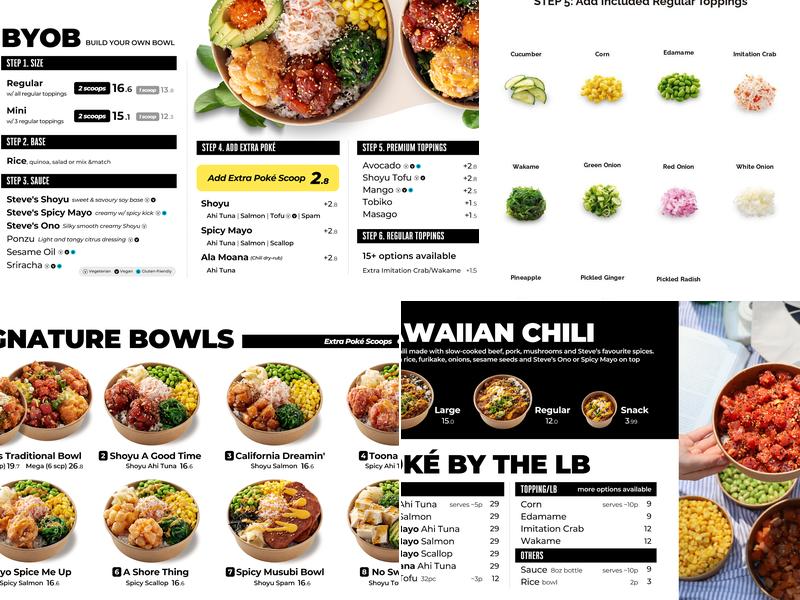 Steve's Poké Bar Menu